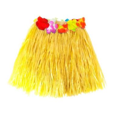 Imagem de Saia Havaiana - Adereço de Carnaval  - Amarelo - 40cm -  ref:NYR 6955A