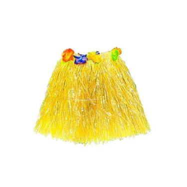 Imagem de Saia Havaiana - Adereço de Carnaval  -Amarelo - 30cm - Mod:466 - 01 un