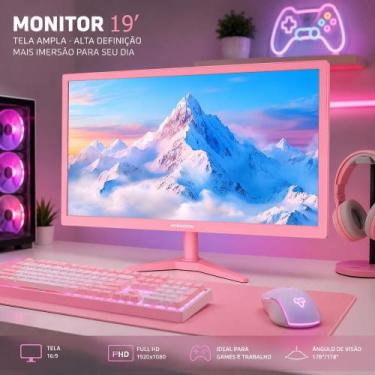 Imagem de Monitor 19 Polegadas Monocron MN19R1 HD+ 75Hz HDMI VGA Rosa, Bivolt, R