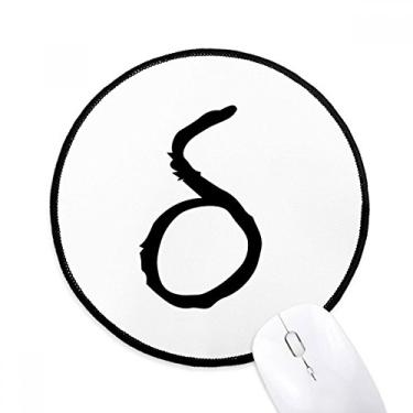 Imagem de Mouse pad com silhueta preta do alfabeto grego Delte tapete redondo para escritório para computador
