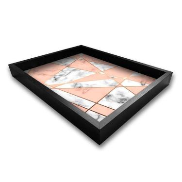Imagem de Bandeja Preta Com Gravura Impermeável 41X31X3Cm