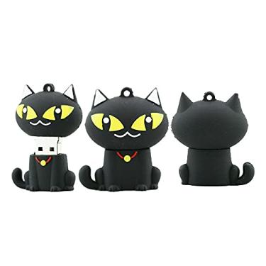 Imagem de 128 GB Forma de gato unidades flash USB pen drive memória flash Stick PenDrives USB Flash Disk unidade de disco USB U disco USB Drive USB (preto)