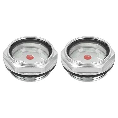 Imagem de PATIKIL Vidro de visão de óleo para compressor de ar, pacote com 2 peças de compressor de ar G 3,5 cm macho de liga de alumínio com anel de vedação