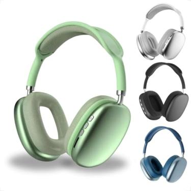 Imagem de Fone de Ouvido Sem Fio Headphone Bluetooth Regulável Entrada P2 Mp3, Design Ergonômico com áudio cristalino e conexão estável (Verde)