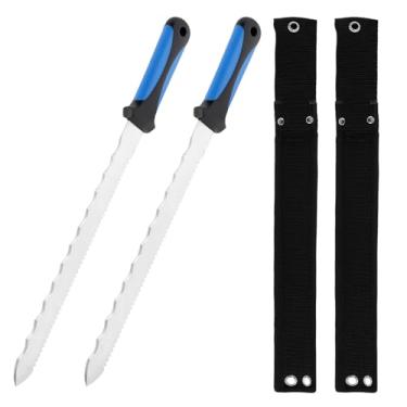 Imagem de KHZSPP Faca de jardim ao ar livre, faca de isolamento de aço inoxidável, cortador de grama dupla face de 28 cm com bainha de nylon, faca de isolamento para cortar material térmico de espuma isopor (2