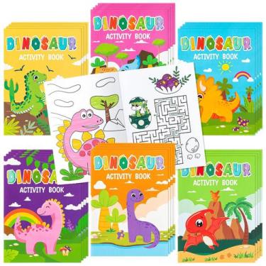 Imagem de Livro de colorir JAPBOR Dinosaur Activity para crianças, 24 unidades