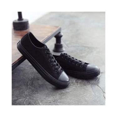 Imagem de Tênis casual de lona urbana para mulheres totalmente pretas - 7080 - L