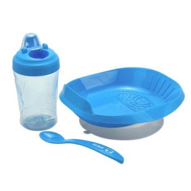 Imagem de Kit Refeição Infantil Kuka - Copo, Prato e Colher, Azul