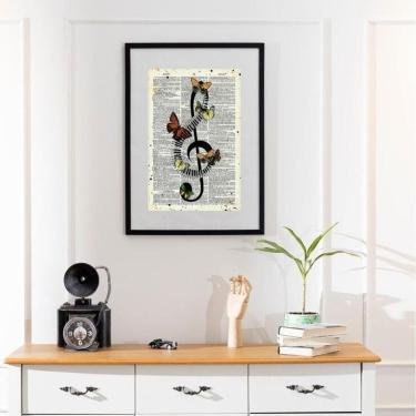 Imagem de Quadro Vintage Nota Musical - 60X48Cm