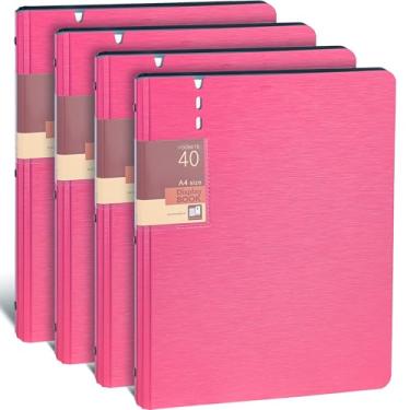 Imagem de WORPSON Fichário de apresentação com 40 bolsos, exibe 80 páginas, 23 x 30 cm com mangas de plástico, organizador de portfólio para documentos, certificados, obras de arte, fotos, protetores de folhas