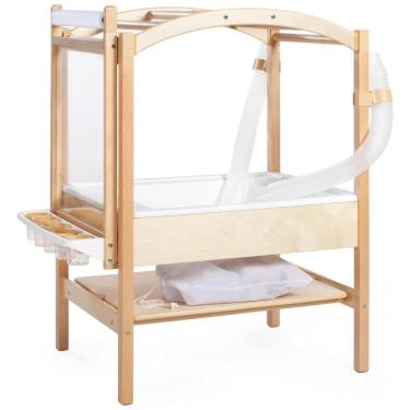 Imagem de Mesa Sensorial Guidecraft com Tubos e Clipes, Madeira, Centro de Atividades STEM e Cavalete de Arte Ajustável, Modelo G31005