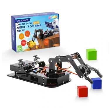 Imagem de Kit Braço Robótico 4DOF ACEBOTT STEM com Controle por Joystick e Web App, Compatível com Arduino e ESP32, Para Crianças e Adultos