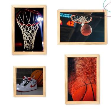 Imagem de Kit com 4 Quadros Decorativos Basquete loucos por basquete - Creative 