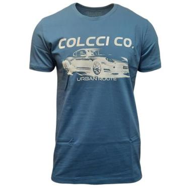 Imagem de Camiseta Masculina Colcci Estampada Slim, Azul windy blue, G