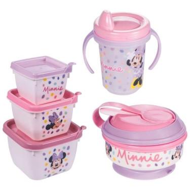 Imagem de Kit infantil caneca com bico, conjunto 3 potes e pote papinha com amas