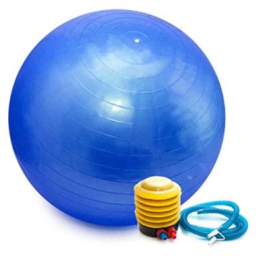Imagem de Bola Pilates Yoga Abdominal Ginástica Fitness 65 cm C/Bomba Azul