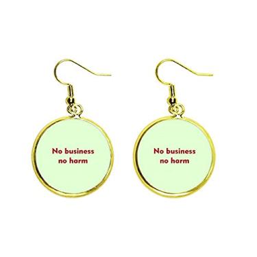 Imagem de No Business No Killing Art Déco Presente Moda Brinco Pendente Dourado Joia Mulher, metal