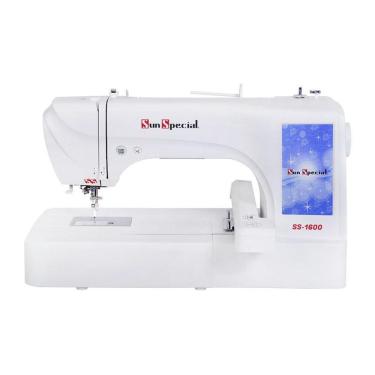 Imagem de Máquina Bordado Doméstica SS-1600 Bivolt Eletrônica Branca - Sun Special