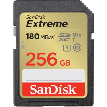 Imagem de Cartão SDXC 256Gb SanDisk Extreme 4K 180Mb/s UHS-I / V30 / U3 / Classe 10