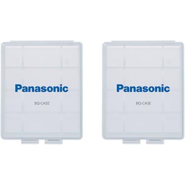 Imagem de Eneloop Capas de armazenamento de bateria Panasonic BQ-CASE2SA com capacidade de bateria 4AA ou 5AAA, transparente, pacote com 2