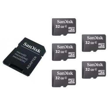 Imagem de Kit 5 Cartão De Memória Sandisk Micro Sd 32Gb Com Adaptador
