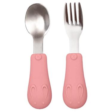 Imagem de Buba Kit Talheres Cabo Em Silicone Rosa
