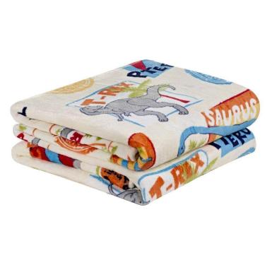 Imagem de Cobertor Fantasy Solteiro Infantil Mantinha Flannel Estampada - Dinossauro