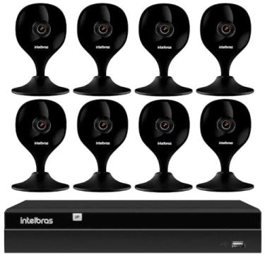 Imagem de Kit 8 Câmeras iMx C Black Intelbras com Aúdio e Inteligência Artificial + Gravador Digital de Vídeo Intelbras NVR NVD 1408 8 Canais
