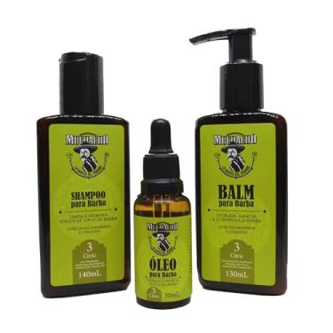 Imagem de Kit Shampoo, Balm e Oleo para Barba Muchacho Citric - Kit completo para cuidados com a sua barba
