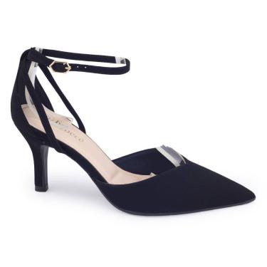 Imagem de Sapato fem Bebecê T7016 Nobuck salto fino médio 6,5 social