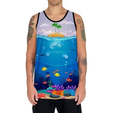 Imagem de Camiseta Regata Paisagem Fundo Do Mar Peixes Animais Hd 1 - Enjoy Shop