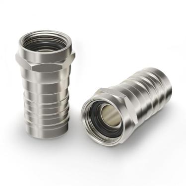 Imagem de Encaixe/conector tipo crimpagem coaxial - para cabo coaxial RG6 - para fácil instalação (pacote com 50)