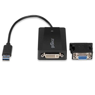 Imagem de Gofanco Adaptador USB 3.0 para DVI para vários monitores - até 2048 x 1152, Windows e macOS, chip DisplayLink, inclui adaptador DVI para VGA