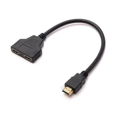 Imagem de HDTV 1 In 2 1080P HDMI Splitter Adapter Male To 2 Female Head Adapter HDMI Male To Female Conversion Cable