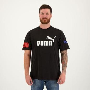 Imagem de Camiseta Puma Power Colorblock Preta-Masculino