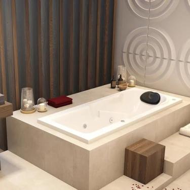 Imagem de Banheira de Hidromassagem Capri Astra em Gel Coat Super Luxo 150x80x46cm - P4-220v - sem Aquecedor Branco