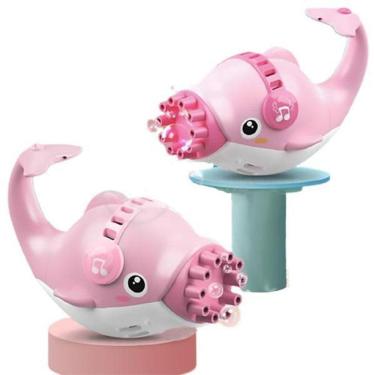 Imagem de Golfinho Bolhudo Lança Bolhas Sabão Criança Infantil Rosa
