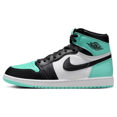 Imagem de Nike Tênis masculino Air Jordan 1 Retro High OG Branco/Preto-Verde Brilho DZ5485 130, Branco/preto e verde brilhante, 46
