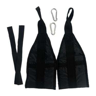 Imagem de Colaxi Ab correias ab tonificação cintos ginásio cinto de treinamento abdominal exercício antiderrapante puxar para cima forro confortável cinto de, preto