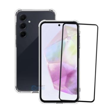 Imagem de Kit Capa Capinha Anti-Impacto Premium Transparente + Película de Vidro 3D para Samsung Galaxy A35