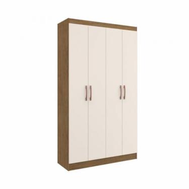 Imagem de Armário Multiuso Dueto 4 Portas 8 Prateleiras 5000 Off White/Nogueira - Doripel