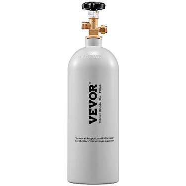 Imagem de VEVOR Cilindro de gás de alumínio para tanque de CO2 de 2,25 kg, novo cilindro de CO2 com revestimento em spray cinza, tanque de ar de CO2 com válvula CGA320, para distribuição de cerveja refrigerante