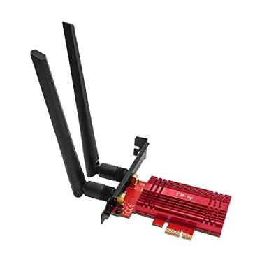 Imagem de QFly Cartão WiFi 6E 5400Mbps (6 GHz e 5 GHz e 2,4 GHz) Placa PCIe WiFi 6E, Bluetooth 5.3, AX210 Módulo interno, placa adaptador de rede WiFi sem fio PCI-E para PC desktop Windows 10/11 64bit