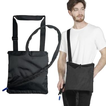 Imagem de L.E.D STEP Suporte de bolsa de drenagem de urina, bolsa de cateter cobre cateter e bolsa de suprimentos médicos de viagem com bolsos de armazenamento e fivela de fixação interna com alça ajustável
