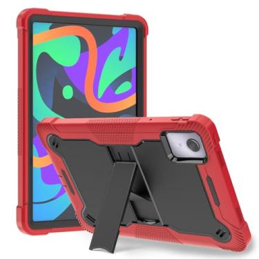 Imagem de YOUULAR Capa para tablet para Lenovo Tab M11 2024 de 11 polegadas com suporte integrado para uso pesado híbrido rígido de grau militar à prova de choque, preto + vermelho
