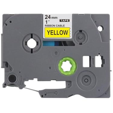 Imagem de Fita Para Rotulador Eletrônico, Masterprint, 24mmx8mts, Modelo Tzc-Fx651, Preto/Amarelo