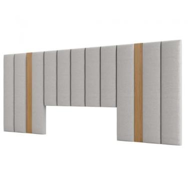 Imagem de Cabeceira Estofada para Cama Casal King 300cm Freijó Liso Dalla Costa