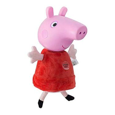 Imagem de Pelúcia Peppa Pig Cabeça De Vinil Com Som Brinquedos Estrela Multicor 34 Cm