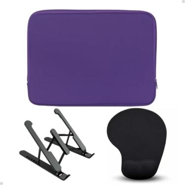 Imagem de Maleta Executiva Masculina Apoiador Notebook Mouse Pad Minimalista (Roxo, 15,6")