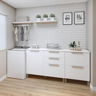 Imagem de Conjunto 2 Balcões Tex 104 para Área de Serviço Branco